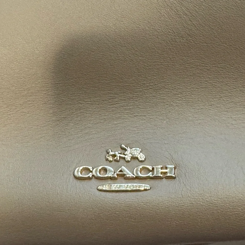 Coach Nomad Taupe Leather Hobo Bag with Snake Skin Strap